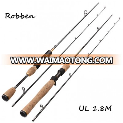 1.8m Lure Rod 2 Section Carbon Spinning Wooden Handle Travel Rod Vava De Pesca Saltwater Rod Casting Fishing Pole