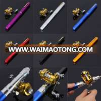 Mini Portable Pocket Fish Pen Aluminum Alloy Fishing Rod Pole Reel Wholesale